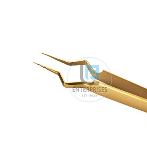 Pinces à cils en acier inoxydable plaqué or, étiquette privée - Haute qualité, durables, service OEM - Product Image 3