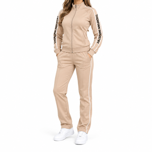 Two Piece <b>Sweatpants</b> and Hoodie Set Joggers <b>Women</b> Tracksuits Custom Distressed Embroidery Cropped Streetwear - Product Image 2