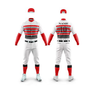 Ensemble uniforme de baseball pour homme, rayé bleu et blanc, maillot à manches courtes, pantalon à braguette boutonnée, vêtements en polyester anti-humidité - Product Image 3
