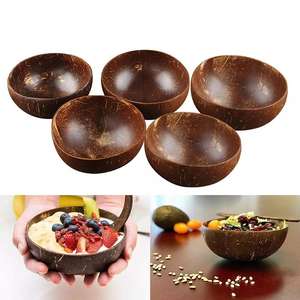 Bol en coque de noix de coco avec incrustation de nacre, matériau rustique en noix de coco pour servir des collations, meilleur prix pour la vente en gros au Vietnam - Product Image 3