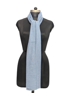 Estola Elite Azul Pastel con Diseño Espigado, Bufanda Hecha a Mano de Lana y Acrílico de 28x80 Pulgadas, El Mejor Chal de Fibra Cómodo para el Invierno para Mujer - Product Image 4