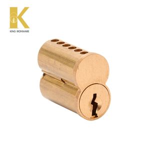 Serrure à cylindre en laiton satiné, 6 goupilles, à clé, SFIC, pour la sécurité des portes résidentielles, inspection usine complète - Product Image 2