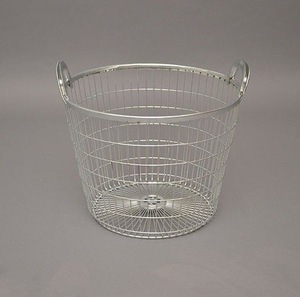 Metal <b>Wire</b> <b>Storage</b> <b>Basket</b> With Handles Circle Shape Simple Style Multi Purpose Neatening Organizer - Product Image 1