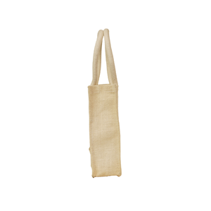 Eco-Friendly Eco Natural Jute 2 Bottle Wine <b>Tote</b> <b>Bag</b> <b>Clear</b> Front Transparent Window Padded Handle Gift Carrier Wholesale - Product Image 4
