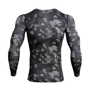 men compression shirt <b>long</b> <b>sleeve</b> fitted gym workout running training <b>base</b> <b>layer</b> quick dry stretch top performance wear - Product Image 3