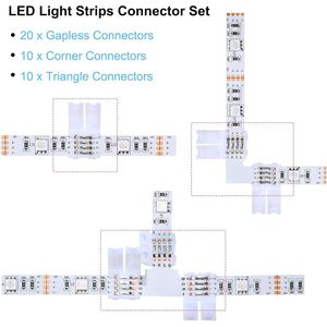 Kit di 40 Connettori per Strisce LED a 4 Pin, Adattatori Senza Saldatura a Forma di L e T per Strisce LED RGB 5050 10mm - Product Image 3