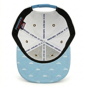Casquette Snapback Premium Personnalisée à 6 Panneaux, Visière Plate Bleu Ciel, Toile Broderie 3D, Mode Sportive Unisexe, Marque Privée OEM ODM, Faible Coût - Product Image 3