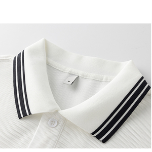 Latest Premium Quality <b>Men's</b> Stand Collar Short Sleeve 100% Cotton Broadcloth Solid Quick Dry Breathable ODM Golf <b>T</b>-<b>shirts</b> - Product Image 5
