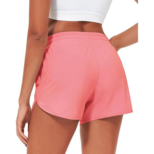 Shorts Deportivos para Mujer Color Rosa Coral, Transpirables, de Poliéster, con Dobladillo Curvo, Cintura Alta, para Entrenamiento y Yoga - Product Image 2
