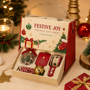Boîte cadeau magnétique en carton rigide écologique haut de gamme personnalisée avec poignée, impression couleur intégrale, doublure en éponge dorée, OEM - Product Image 4