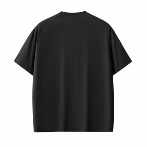 OEM Custom Logo Embroidery Printed Design Heavyweight 220gsm 100% Cotton Short Sleeve Solid Color Neck Summer Men's Women's - Product Image 4