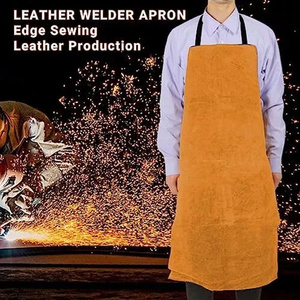 New Design Plain Sleeveless Cowhide Split <b>Leather</b> Welding <b>Apron</b> Heat Spark Resistant High Performance Flame Retardant Custom - Product Image 6