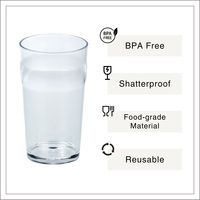 [Holar] Verre à bière en plastique transparent incassable réutilisable de 19 oz, fabriqué à Taïwan, pour pubs, fêtes et bistrots