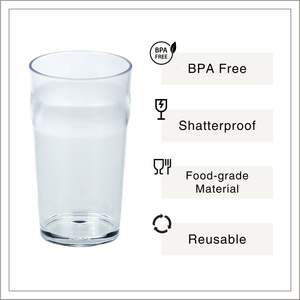 [Holar] Verre à bière en plastique transparent incassable réutilisable de 19 oz, fabriqué à Taïwan, pour pubs, fêtes et bistrots - Product Image 2