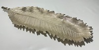 Trendy zilverkleurige gegoten aluminium brede bladvormige dienblad decoratieve hartvormige bladvormige schaal centerpiece kom woonkamer hotel decor groothandel