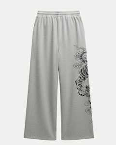 Pantalones de chándal anchos para hombre, estilo flare, rectos, holgados, con bordado, de felpa francesa de algodón - Product Image 4