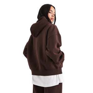 Conjunto Deportivo de Dos Piezas para Mujer, Talla Grande, Informal, de Felpa de Algodón, con Capucha, Sin Cordones, Corte Holgado - Product Image 3