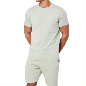 Conjunto de Camiseta y Pantalones Cortos de Algodón de Color Sólido para Hombre, Harry Johnson Production, Ropa Casual Transpirable para Verano 2026 - Product Image 1