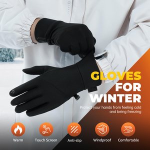 Guantes de invierno con forro polar cálido, impermeables, para correr, senderismo, a prueba de viento, protección contra el frío, para hombres y mujeres, ropa para exteriores - Product Image 2