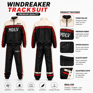 Conjunto Deportivo Impermeable y Cortavientos Personalizado Premium, 100% Poliéster, para Hombre y Mujer, Corte Holgado, para Invierno, OEM - Product Image 5