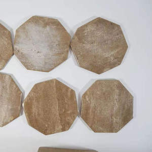 Exclusive Premium <b>Marble</b> <b>Coaster</b> Set Holder Included Flamed Natural Stone Surface Waterproof Drink <b>Coasters</b> for Coffee Table - Product Image 3
