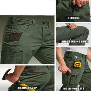 Custom Men’s Heavy-Duty Multi-Tool Pocket <b>Cargo</b> Cotton <b>Work</b> Pants – Durable Construction, Mechanics & Outdoor Activity Trousers - Product Image 3