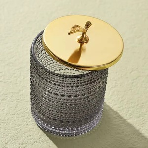 Golden Deer Top Acrylic Spice Jar with Ribbed Design Dust Resistant Herb Storage Container <b>for</b> Kitchen Use - Product Image 6