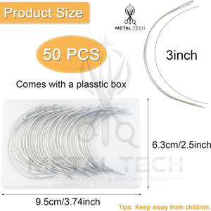 50Pcs Bulk Silver Stainless Steel C-Curve Weaving <b>Needles</b> Set Durable Lightweight Compact Storage <b>Case</b> High Strength Sewing Tool - Product Image 3