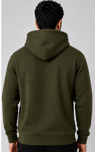 Sweat à capuche homme vert olive de haute qualité 100 % polyester épais coupe classique pull-over personnalisé broderie frontale ODM écologique - Product Image 2