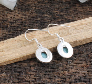Pendientes de Piedra Preciosa Larimar Natural, Plata de Ley 925 Sólida, Hechos a Mano, Estilo Vintage, para Bodas, Aniversarios y Fiestas - Product Image 5