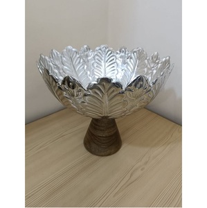 Aluminium silver Plated <b>Bowl</b> with Spoon and <b>Red</b> Velvet Box Decorative Dry Fruit <b>Bowl</b> for Pooja Bhog Prasad Wedding Return - Product Image 2