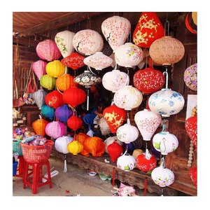 HOT DEAL 2026 Special Bamboo Red Silk Lantern Size 50cm Fabric <b>Ceiling</b> Lantern for <b>Wedding</b>, Garden, Porch <b>Decoration</b> - Product Image 5