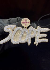 Iced Out Moissanite Two Tone Letter Name <b>Pendant</b> 925 <b>Silver</b> Gold Plated Hip Hop Style Theme Charms Custom <b>Initial</b> <b>Pendant</b> Men's - Product Image 5