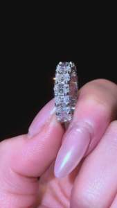 Customize Moissanite 9k 14K 18k Solid Gold <b>Ring</b> Platinum Half and Eternity Band <b>Rings</b> for Women Gift - Product Image 2
