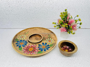 Plateau de service rond fait main os en bois de haute qualité avec incrustation de nacre pour la décoration intérieure utilisation d'hôtel plateau de service de nourriture élégant - Product Image 6