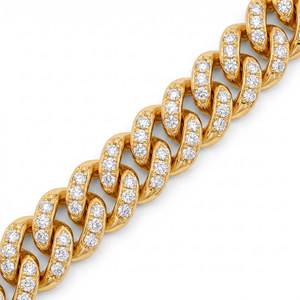 สร้อยข้อมือทองคำแท้ 10k/14k/18k สีเหลือง ขาว และโรสโกลด์ ดีไซน์หรูหราและทันสมัย รูปแบบ Cuban Link พร้อมใบรับรอง IGI คุณภาพ VS1 - Product Image 4