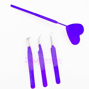 Pince à cils RMI Wholesale, nouvelle couleur violette, pour volume, avec pointe en fibre argentée, emballage personnalisé, pour extensions de cils - Product Image 5