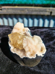 Natural Yellow Calcite with Pink Chalcedony <b>Crystal</b> <b>Cluster</b> Premium Mineral Specimen Healing Stone Collectible Display Quality - Product Image 4
