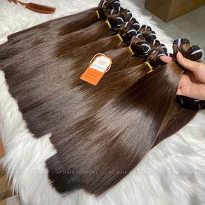 Cabello Remy Natural Color Castaño 12A, Trama Doble a Máquina, Cabello Humano Vietnamita Liso, Paquetes de Cabello, Tendencia 2024, Precio al por Mayor - Product Image 3