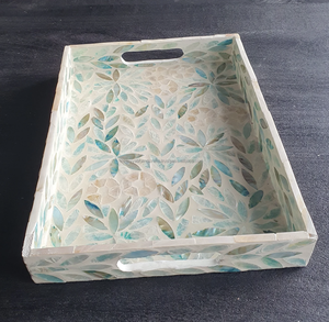 Plateau d'incrustation de nacre Plateaux de service décoratifs MOP Customize Round Tray Tableware par Tayyab Handicraft - Product Image 4