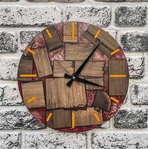 Horloge murale en bois et résine époxy de qualité supérieure, idéale pour les cadeaux et la décoration intérieure, pièce décorative de qualité supérieure pour restaurant et hôtel - Product Image 1