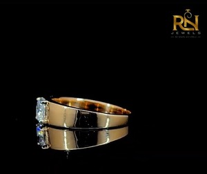 Bague solitaire de luxe pour homme avec diamant de laboratoire taille coussin 2 carats couleur DEF |   Bague solide en or 9K 14K 18K, bijoux fins, taille personnalisée - Product Image 5
