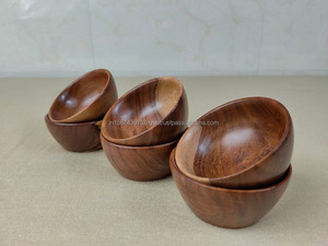 Small Mango Wood <b>Bowl</b> with Natural Brown Finish Perfect for Serving Snacks, Salads and Decorative Kitchen Use - Product Image 6