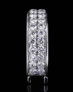 925 <b>Silver</b> Rhodium Plated Moissanite <b>Eternity</b> Band Round Brilliant Cut Claw Set Wedding <b>Ring</b> - Product Image 5