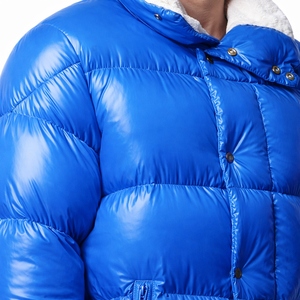 High Wholesale Outdoor Light <b>Warm</b> Duck Custom Logo Canvas Black Winter Windproof Bubble Filled Down Jackets for Man High Quality - Product Image 3