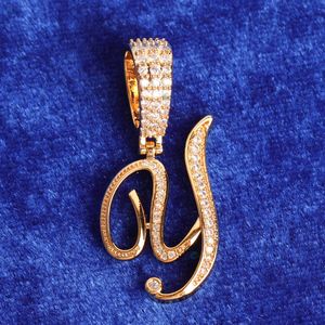 Colgante de diamante cultivado en laboratorio con letra inicial personalizada de la A a la Z, micro pavé, estilo hip hop. - Product Image 6