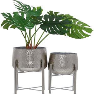 Briful Set of 3 Shabby Gold Galvanized Buckets Multi-Size Rustic Chic Metal Planters for Home Centerpieces Table Decor Planter - Product Image 4