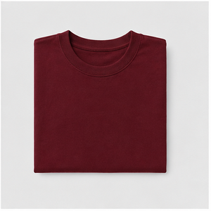 Custom Oxblood Red Cotton Modal Cocoon <b>Mens</b> Oversized Short Sleeve Crew Neck T-Shirt MTS-OVR-0036 - Product Image 5