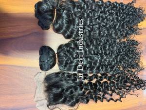 Extensions de cheveux humains Jai Devi Industries Modèle 12A, cheveux indiens Remy en vrac, double trame, couleur noir naturel, fabriquées à la machine, double épaisseur - Product Image 5