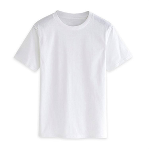 T-shirt à manches courtes en coton uni pour homme, coupe classique, couleur unie, jersey décontracté, blanc - Product Image 5